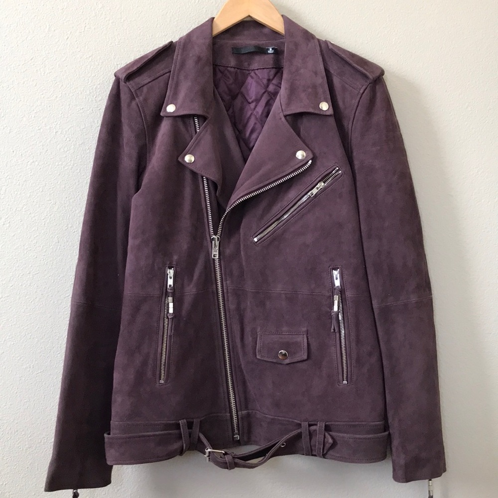 BLK DNM Suede Leather Biker Jacket Size M NEW